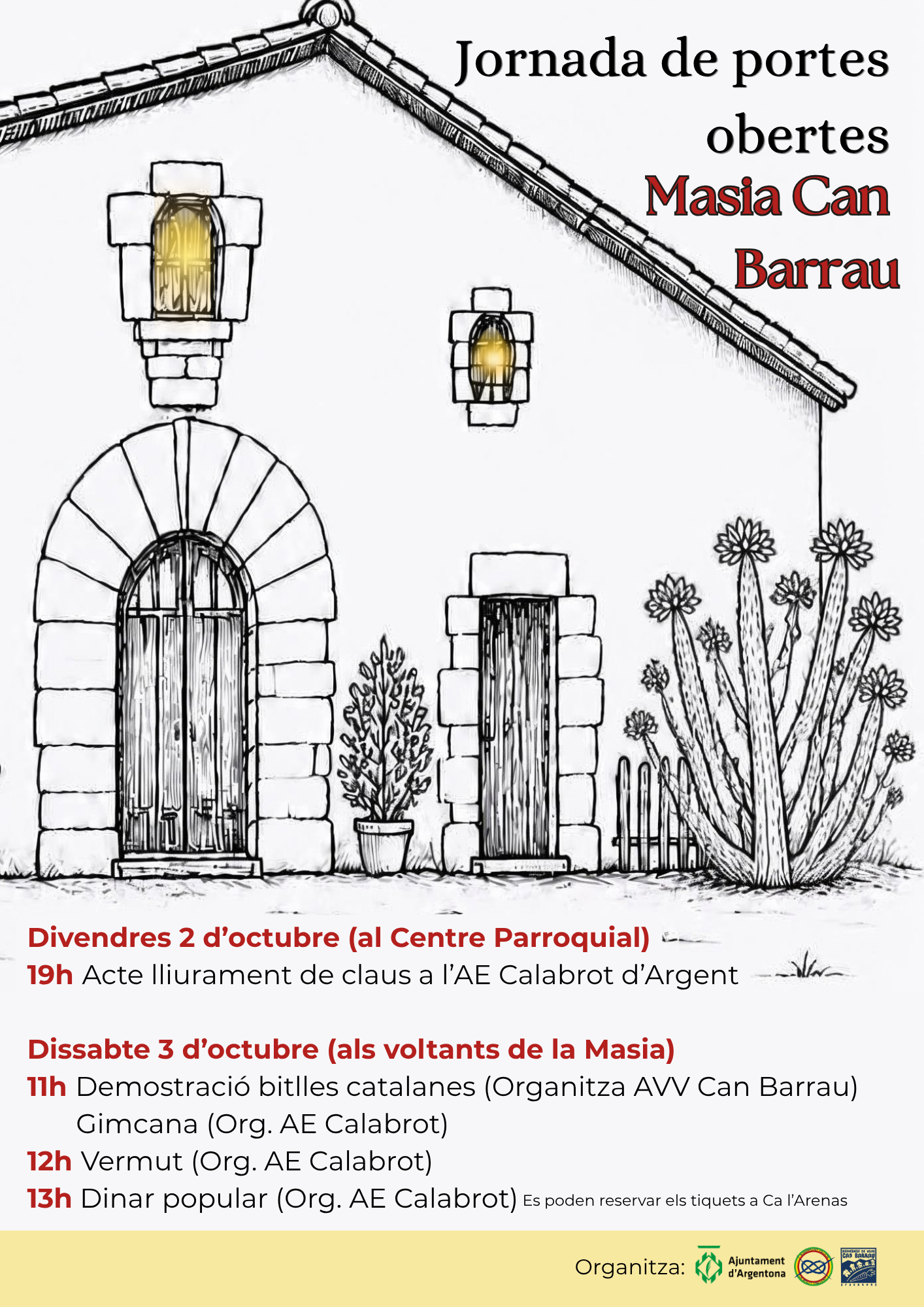 Cartell jornada portes obertes Masia Can Barrau