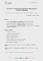 5- 2025 Manipulació i Control d´Aliments 5- 2025 Manipulació i Control d´Aliments