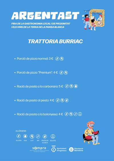 carta Trattoria Burriac