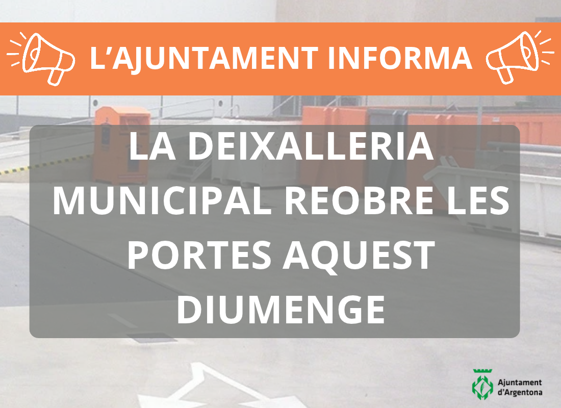 Deixalleria reobre diumenge