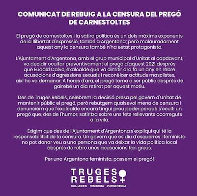 comunicat truges rebels
