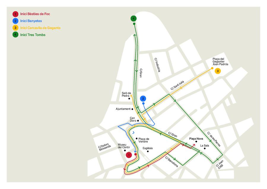 Mapa del recorregut dels 3 tombs, els diables i els gegants