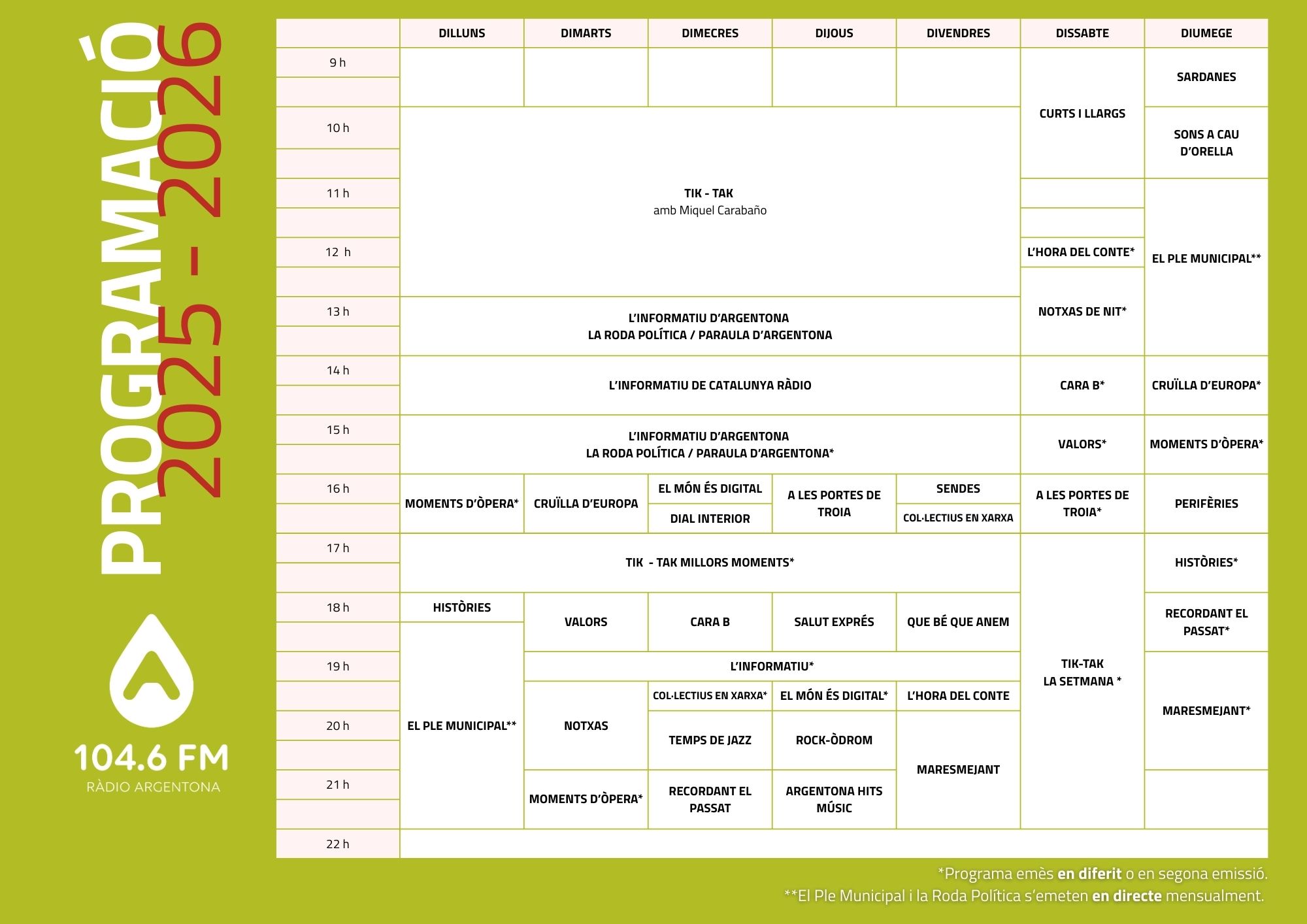 Graella Ràdio Argentona